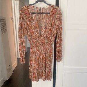 Bohemian Paisley Long Sleeve Dress small